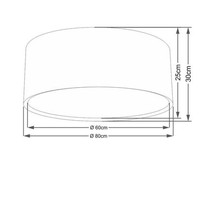 Plafon Cilíndrico Duplo Vivare Md-3038 Cúpula Em Tecido 80x30cm - Bivolt Verde-limão 127/220v