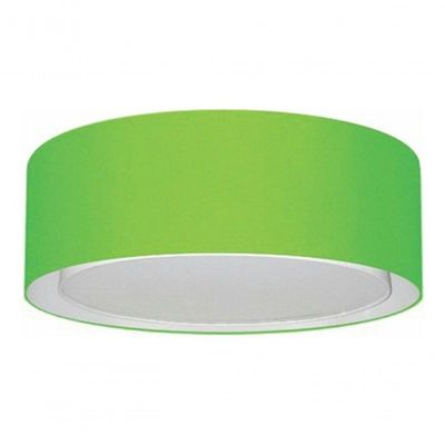 Plafon Cilíndrico Duplo Vivare Md-3038 Cúpula Em Tecido 80x30cm - Bivolt Verde-limão 127/220v