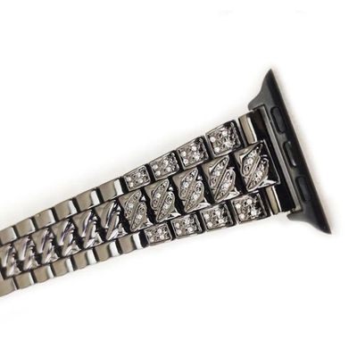 Pulseira Relogio Smartwatch Luxo Pedra Strass Aço 3 Elos