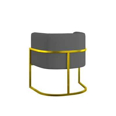 Kit Sofá 2 Lugares + 2 Poltronas Recepção Veludo Dourado Cinza