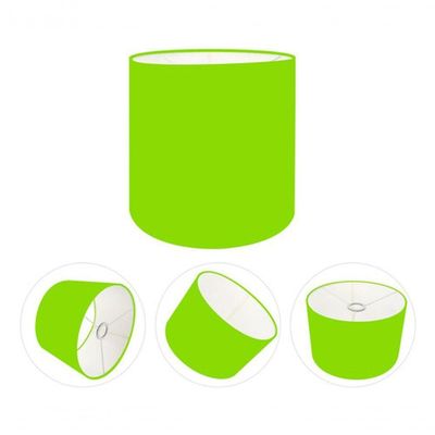 Cúpula Abajur E Luminária Cilíndrica Vivare Cp-7005 ø18x18cm - Bocal Nacional Verde-limão