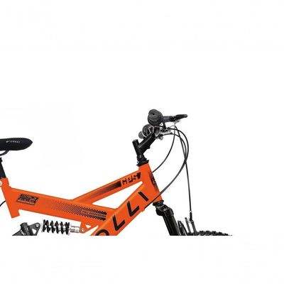 Bicicleta Gps Aro 20 Dupla Suspensão 21 Marchas Colli Laranja Neon