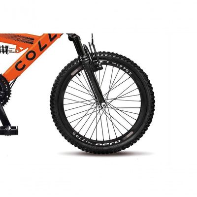 Bicicleta Gps Aro 20 Dupla Suspensão 21 Marchas Colli Laranja Neon