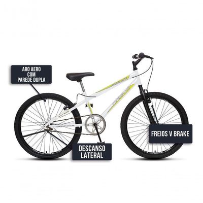 Bicicleta Force 1 Aro 24 Sem Marchas Freios V-brake Branco