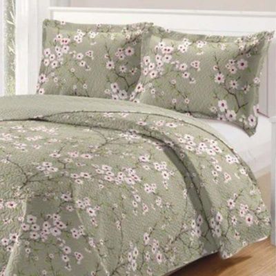 Kit Cobre Leito Colcha Daily King 3 Peças Dupla Face Estampado - Floral 52 - 100% Poliéster