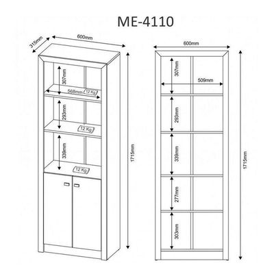 Armário para Escritório Me4110 02 Portas Nogal Tecno Mobili