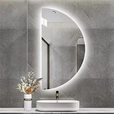 Espelho Meia Lua Moderno De Led Claro Blogueira 75x50 Fonte Bivolt Branca