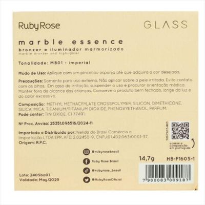 Ruby Rose Blonzer E Iluminador Marmorizado Glass Hbf16051 14,7g