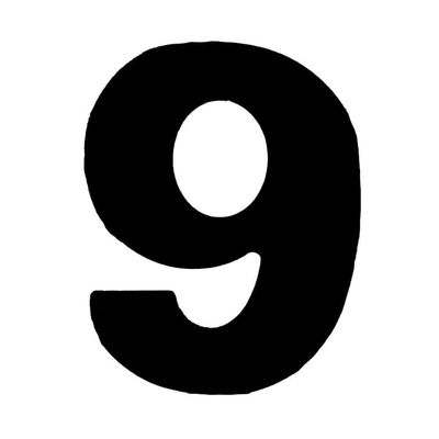 Número 9 Em Acm Preto 185mm - 685-9 - Numeral
