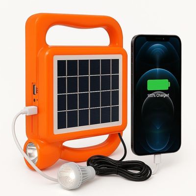 Kit Lanterna LED Solar Recarregável Power Bank Camping