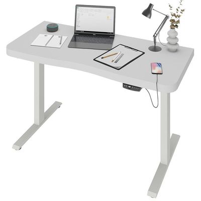 Mesa Com Regulagem De Altura Elétrica Para Escritório Home Office Aurum A02 Branco - Lyam Decor