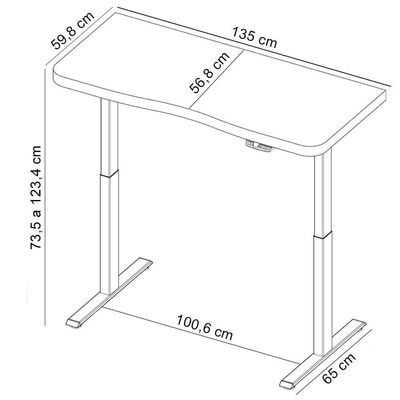 Mesa Com Regulagem De Altura Elétrica Para Escritório Home Office Aurum A02 Branco - Lyam Decor