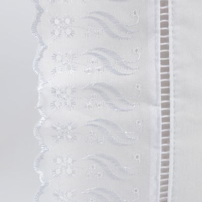 Jogo Cama Lençol Paris Queen Percal 180 Fios 100% Algodão Lese Bordada 4 Peças - Branco