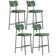 Kit 04 Banquetas Alta Bar Cozinha Sala De Jantar Preto Melina L02 Couríssimo Verde - Lyam Decor