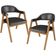 Kit 02 Cadeiras de Jantar e Estar Living Estofada Nadja L02 Couríssimo Preto - Lyam Decor