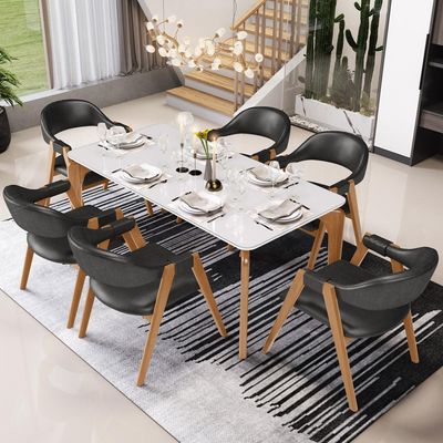 Kit 02 Cadeiras de Jantar e Estar Living Estofada Nadja L02 Couríssimo Preto - Lyam Decor