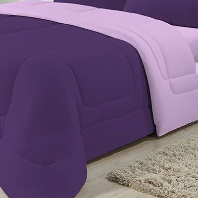 Edredom Dupla Face 100% Algodão Malha Solteiro Gran Moratta 01 Peça - Roxo/ Lilas