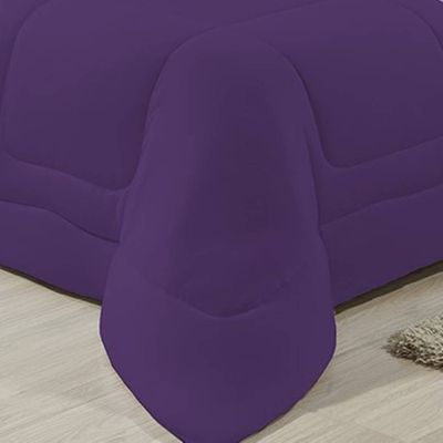 Edredom Dupla Face 100% Algodão Malha Solteiro Gran Moratta 01 Peça - Roxo/ Lilas