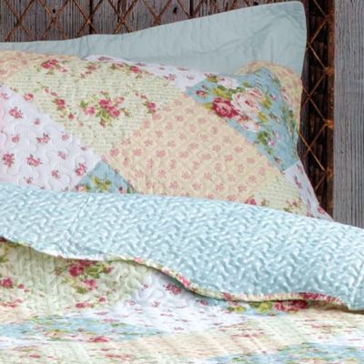 Kit Cobre Leito Colcha Casa Scarpa Mix Queen Estampado Dupla Face Floral 3 Peças - Mariana