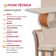 Mesa Zeus 180cm Tampo Com Vidro Laqueado Com 6 Cadeiras Linho Off White Imbuia Natural