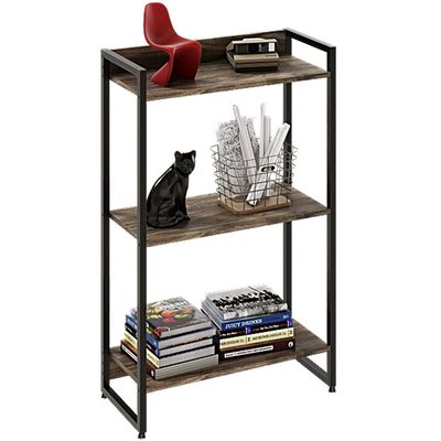 Kit 2 Estantes Multiuso Industrial 3 Prateleiras Areta 104x60cm C01 Carvalho Dark - Lyam Decor