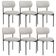Kit 06 Cadeiras Estofadas Para Sala De Jantar Louvre L02 Bouclê Cru - Lyam Decor