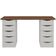 Mesa Para Escritório Escrivaninha Due Web Nogal A02 Branco - Lyam Decor