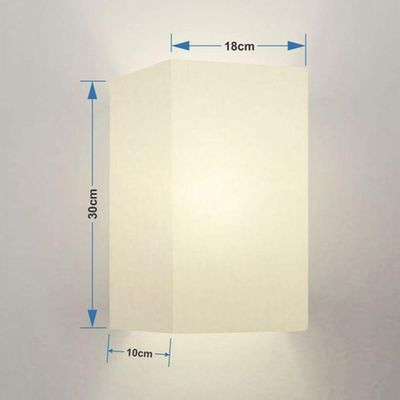 Arandela Retangular Retro Vivare Md-2029 Cúpula Em Tecido 18x10x30cm - Bivolt Branco 127-220v