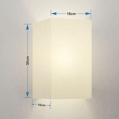 Arandela Retangular Retro Vivare Md-2029 Cúpula Em Tecido 18x10x30cm - Bivolt Branco 127-220v