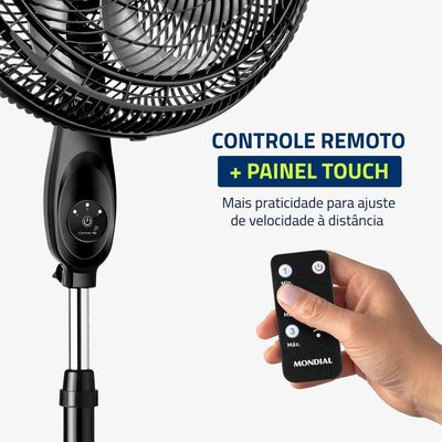Ventilador De Coluna Mondial 40cm Super Turbo Tech VTX-40C-8P-CR Preto/Prata 110V