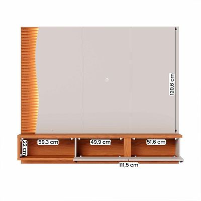 Painel Home Suspenso Egeu Para Tv Até 65 Polegadas Off White Matte-freijo Off White Matte-freijo