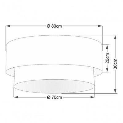 Plafon Duplo Cilíndrico Vivare Md-3065 Cúpula Em Tecido 80x70cm - Bivolt Café 127/220v