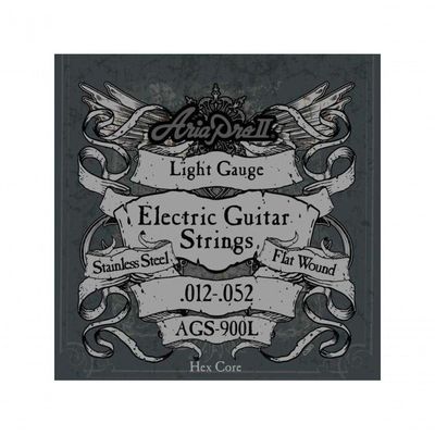 Encordoamento Para Guitarra Flat Wound .012 Ags900l Aria Pro