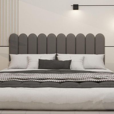 Cabeceira Nuvem Suede King Size Com 10 Placas Macias De 60cm Chumbo