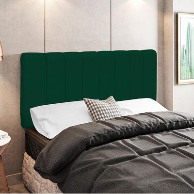 Cabeceira Cama Box Painel Casal 140 cm Dubai W01 Suede Verde Musgo - Lyam Decor