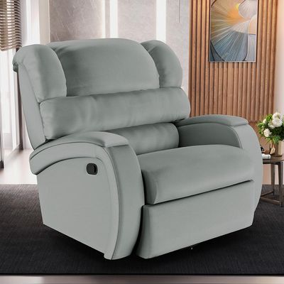 Poltrona do Papai Sala de Cinema Reclinável Kylie Glider Manual Giratória USB PU Cinza G23