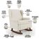 Poltrona De Amamentação Com Balanço Malu Base De Madeira P02 Linho Champagne - Lyam Decor