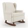 Poltrona De Amamentação Com Balanço Malu Base De Madeira P02 Linho Champagne - Lyam Decor