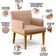 Kit 04 Poltronas Decorativas Para Sala de Estar Beatriz W01 Linho Rosê - Lyam Decor