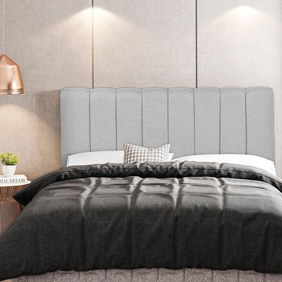 Cabeceira Cama Box Painel Solteiro 100 cm Dubai W01 Linho Cinza  - Lyam Decor