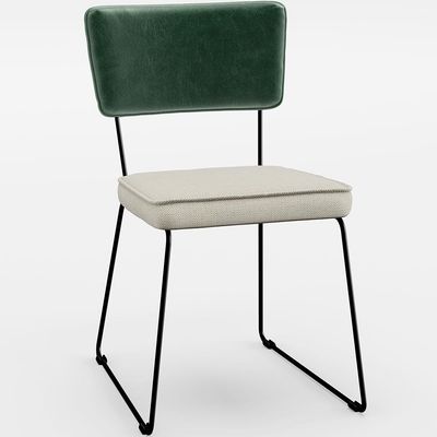 Mesa Capri 160cm Off White E 6 Cadeiras Allana B05 Facto Verde Musgo Linho Champagne - Lyam Decor