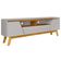 Rack Para Sala de Estar TV 70 Pol 180cm Morello B02 Off White Naturalle - Lyam Decor