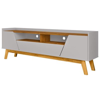 Rack Para Sala de Estar TV 70 Pol 180cm Morello B02 Off White Naturalle - Lyam Decor