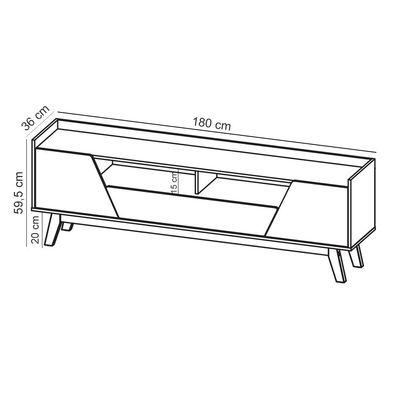 Rack Para Sala de Estar TV 70 Pol 180cm Morello B02 Off White Naturalle - Lyam Decor