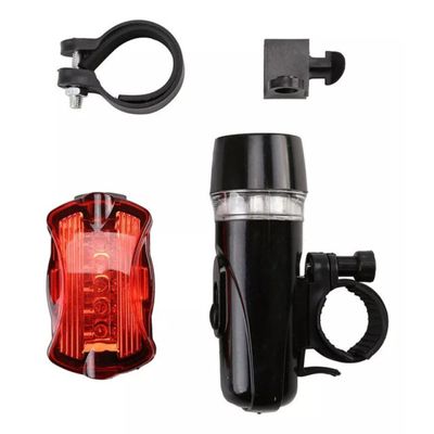 Kit Farol Lanterna LED Bike Bicicleta Traseira e Dianteira Único / Preto