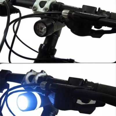 Kit Farol Lanterna LED Bike Bicicleta Traseira e Dianteira Único / Preto