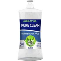 Alcool Gel 70% Pure Clean Higienizador De Mãos 250ml Aloe Vera