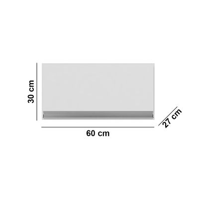 Armário Cozinha Aéreo Geladeira 60cm Basculante Leticia Branco A01 - D'Rossi