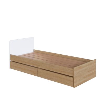 Berço Cama com Cômoda e Gavetões Aveiro e Branco Completa Móveis