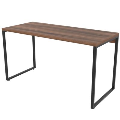 Mesa Para Escritório Home Office Estilo Industrial Form C01 135 cm Nogal - Lyam Decor